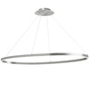 Dainolite Circulo Horizontal Chandelier 63w Silver Finish White Silicone Diffuser Lamp|Lustre horizontal Circulo de Dainolite en silicone blanc qui diffuse la lumière, avec fini argenté et ampoule de 63 W