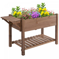 Outsunny Raised Garden Bed With 8 Grids And Storage Shelf, Elevated Planter Box With Legs, For Veget