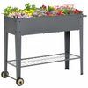 Outsunny 41" X 15" X 32" Elevated Planter Box With Legs Raised Garden Bed Elevated With 2 Wheels, Bo|Outsunny Lit De Jardin Sureleve Outsunny 41" X 15" X 32" Sureleve Avec 2 Roues, Etagere Inferieure P