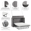 Bestar Pur 75 W Queen Cabinet Bed with Mattress - Bark Grey|Armoire-grand lit Pur de Bestar de 75 po (L) avec matelas - gris écorce
