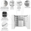 Bestar Florence 105" Modular U-Shaped Walk-In Closet System with Rods, Shelves and Drawers Slab Style - White|Système de pièce-penderie en forme de U modulaire Florence de Bestar de 105 po avec tringles, tablettes et tiroirs de style lisse - blanc