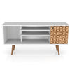 Manhattan Comfort Liberty 53.14" Mid-Century Modern TV Stand - White|Meuble pour téléviseur Liberty de Manhattan Comfort de 53,14 po de style moderne du milieu du 20e siècle