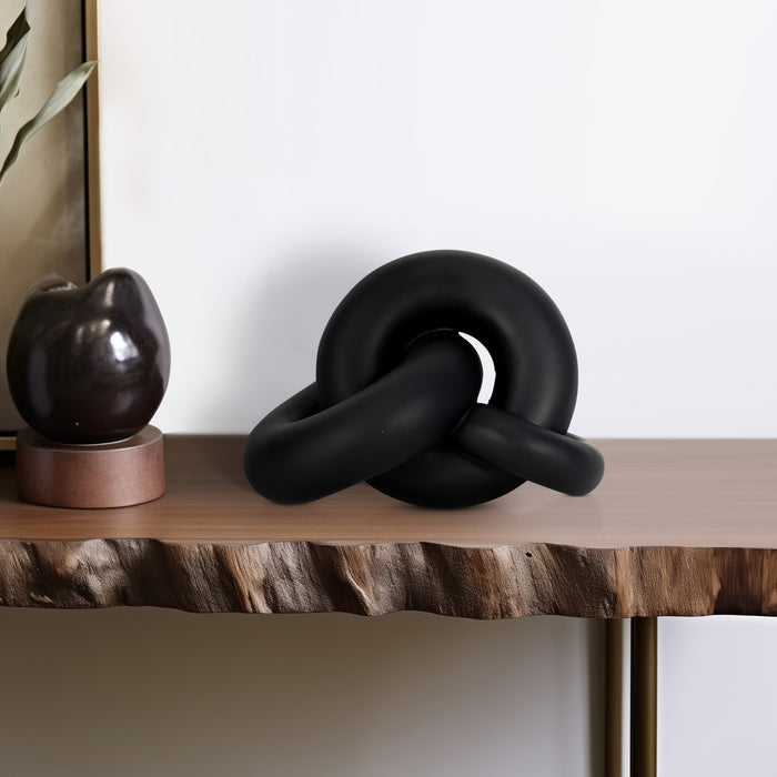 9\" Resin Knot Decor - Black