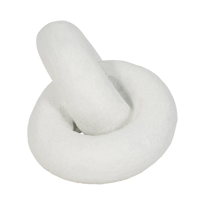 9\" Resin Knot Decor Rough Finish - White