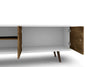 Manhattan Comfort Liberty 62.99" Mid-Century Modern TV Stand with 3 Shelves & 2 Doors - White & Brown|Meuble pour téléviseur Liberty de Manhattan Comfort de 62,99 po de style moderne du milieu du 20e siècle avec 3 tablettes et 2 portes - blanc et brun