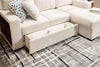 Pocket 2-piece Right-facing Linen-Look Fabric Sleeper Sectional with Storage - Beige | Sofa-lit sectionnel de droite Pocket 2 pièces en tissu d’apparence lin avec rangement - beige