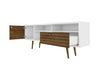 Manhattan Comfort Liberty 70.86" Mid-Century Modern TV Stand with 4 Shelving Spaces & 1 Drawer - Whi|Meuble pour téléviseur Liberty de Manhattan Comfort de 70,86 po de style moderne du milieu du 20e si