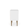 Manhattan Comfort Liberty Mid-Century Modern Nightstand with Cubby Space & Drawer - White & Brown|Table de nuit Liberty de Manhattan Comfort de style moderne du milieu du 20e siècle avec compartiment et tiroir - blanche et brune
