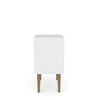 Manhattan Comfort Liberty Mid-Century Modern Nightstand with Cubby Space & Drawer - White & Brown|Table de nuit Liberty de Manhattan Comfort de style moderne du milieu du 20e siècle avec compartiment et tiroir - blanche et brune