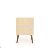 Manhattan Comfort Liberty Mid-Century Modern Nightstand with Cubby Space & Drawer - White & Brown|Table de nuit Liberty de Manhattan Comfort de style moderne du milieu du 20e siècle avec compartiment et tiroir - blanche et brune