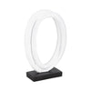 11" Oval Loops Sculpture with Volcano Texture - Black and White | Sculpture de boucles ovales de 11 po avec texture de roche volcanique - noire et blanche