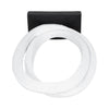 11" Oval Loops Sculpture with Volcano Texture - Black and White | Sculpture de boucles ovales de 11 po avec texture de roche volcanique - noire et blanche