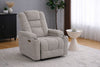 Riley 35.4" Linen-Look Fabric Power Reclining Chair with Power Headrest – Grey  | Fauteuil à inclinaison électrique Riley de 35,4 po en tissu apparence lin avec appuie-tête électrique - gris
