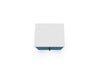 Manhattan Comfort Liberty Mid-Century Modern Nightstand with 2 Full Extension Drawers - White & Aqua Blue|Table de nuit Liberty de Manhattan Comfort de style moderne du milieu du 20e siècle avec 2 tiroirs à extension complète - blanche et bleu turquoise