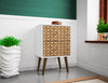 Manhattan Comfort Liberty Mid-Century Modern Nightstand with 2 Full Extension Drawers - White & Brown|Table de nuit Liberty de Manhattan Comfort de style moderne du milieu du 20e siècle avec 2 tiroirs à extension complète - blanche et brune