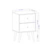 Manhattan Comfort Liberty Mid-Century Modern Nightstand with 2 Full Extension Drawers - White & Brown|Table de nuit Liberty de Manhattan Comfort de style moderne du milieu du 20e siècle avec 2 tiroirs à extension complète - blanche et brune