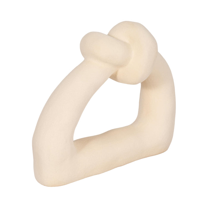 11\" Knot with Open Cut-Out Sand Glaze - Ivory