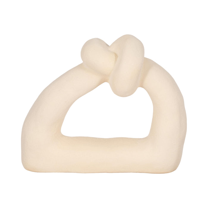 11\" Knot with Open Cut-Out Sand Glaze - Ivory