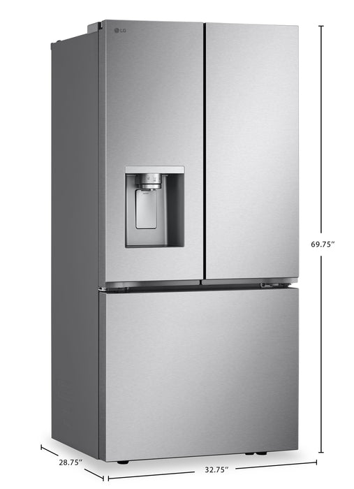 LG 33\" 20 Cu. Ft. French-Door Counter-Depth MAX™ Refrigerator - Smudge Proof Stainless Steel - LF20C6330S