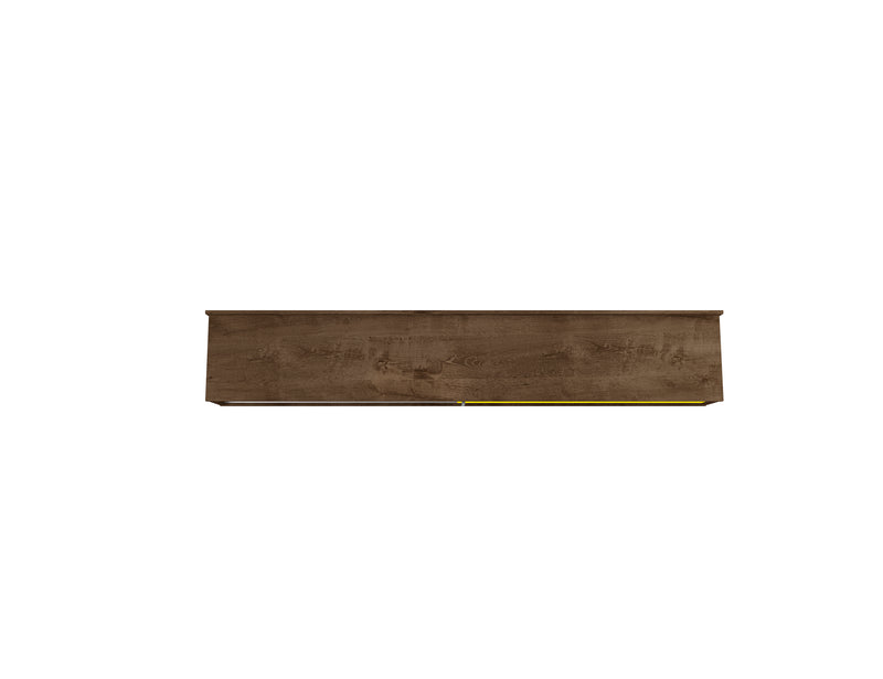 Manhattan Comfort Astor 70.86\" Modern Floating Entertainment Center with Media Shelves - Rustic Brown
