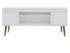 Manhattan Comfort Bradley 62.99\" TV Stand with 2 Media Shelves & 2 Storage Shelves - White & Rustic Brown