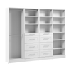 Bestar Florence 100\" Modular Reach-In/Walk-In Closet System with Rods, Shelves and Drawers Shaker Style - White