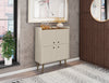 Manhattan Comfort Bogart Mid-Century Modern Accent Cabinet - Off-White & Natural|Armoire décorative Bogart de Manhattan Comfort de style moderne du milieu du 20e siècle - blanc cassé et naturelle