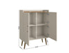 Manhattan Comfort Bogart Mid-Century Modern Accent Cabinet - Off-White & Natural|Armoire décorative Bogart de Manhattan Comfort de style moderne du milieu du 20e siècle - blanc cassé et naturelle