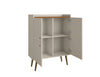 Manhattan Comfort Bogart Mid-Century Modern Accent Cabinet - Off-White & Natural|Armoire décorative Bogart de Manhattan Comfort de style moderne du milieu du 20e siècle - blanc cassé et naturelle