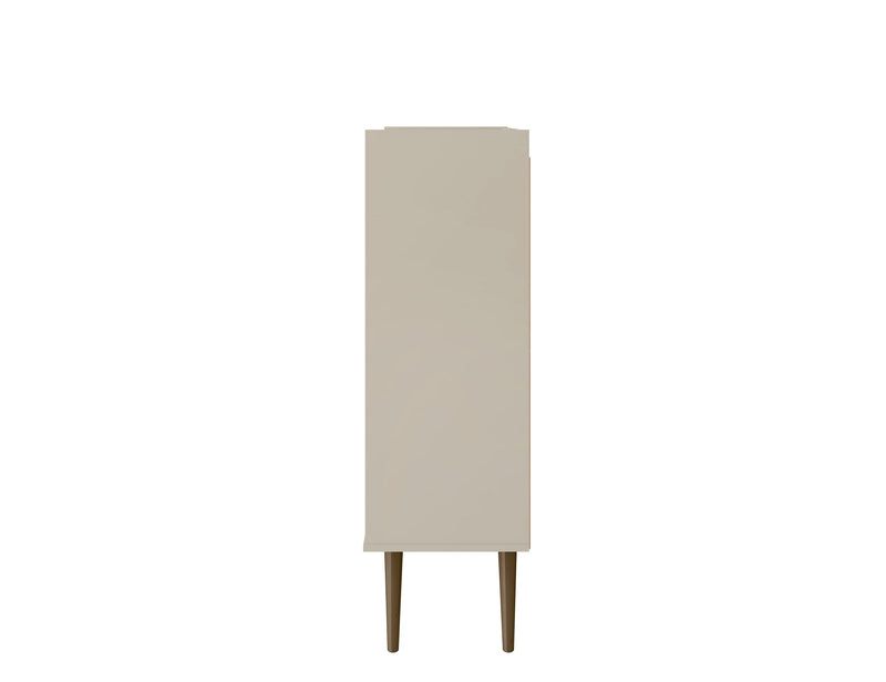 Manhattan Comfort Bogart Mid-Century Modern Accent Cabinet - Off-White & Natural