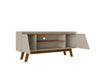 Manhattan Comfort Mid-Century Modern Marcus 53.14" TV Stand with Solid Wood Legs - Greige & Natural|Meuble pour téléviseur Marcus de Manhattan Comfort de 53,14 po de style moderne du milieu du 20e siècle avec pattes en bois massif - greige et naturel