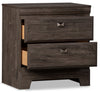 Yorkdale Grey Nightstand - {Contemporary} style Nightstand in Alabaster Oak {Engineered Wood}