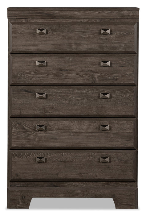 Yorkdale Bedroom Chest of Drawers, 5-Drawer, 31.1\"W x 47.4\"H, Made in Canada - Grey