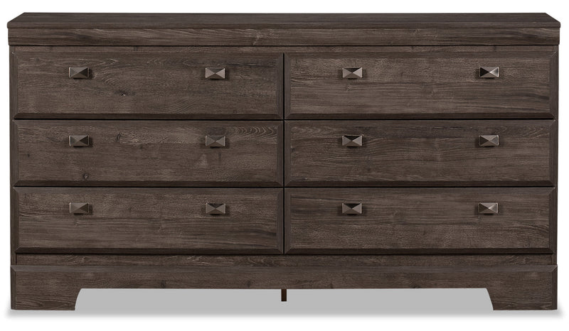 Yorkdale Bedroom 6-Drawer Dresser, 61.4\"W x 32.3\"H, Made in Canada - Grey