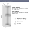 Bestar Florence 25" Modular Double Hanging Closet System with LED Light - White|Système de garde-robe modulaire  à 2 espaces pour suspendre Florence de Bestar de 25 po avec éclairage à DEL - blanc