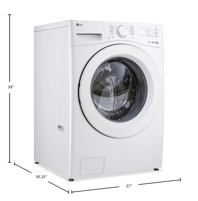 LG 5.2 Cu. Ft. Ultra Large Front Load Washer with AI Wash – White - WM3420CW
