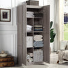 Manhattan Comfort Hopkins Modern Freestanding Storage Closet with 7 Shelves - Grey|Armoire de rangement autoportante moderne Hopkins de Manhattan Comfort avec 7 tablettes - noire