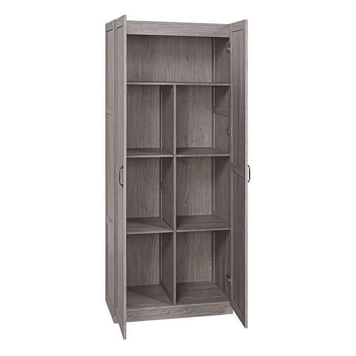 Manhattan Comfort Hopkins Modern Freestanding Storage Closet with 7 Shelves - Grey