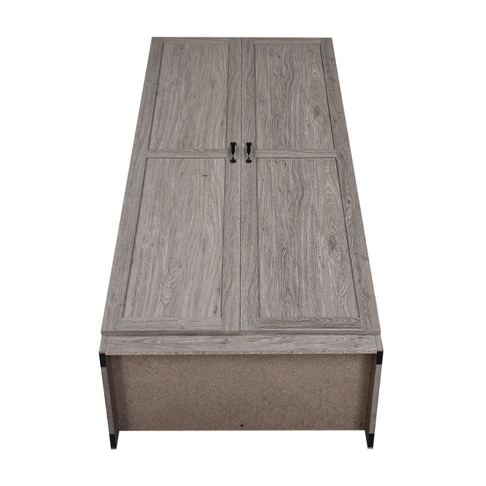 Manhattan Comfort Hopkins Modern Freestanding Storage Closet with 7 Shelves - Grey