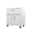 Fortress Textured Metal 31.5" Garage Mobile Cabinet with Drawer & 2 Adjustable Shelves - White|Armoire mobile Fortress de Manhattan Comfort de 31,5 po en métal texturé avec tiroir et 2 tablettes réglables pour le garage - blanche