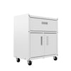 Fortress Textured Metal 31.5" Garage Mobile Cabinet with Drawer & 2 Adjustable Shelves - White|Armoire mobile Fortress de Manhattan Comfort de 31,5 po en métal texturé avec tiroir et 2 tablettes réglables pour le garage - blanche