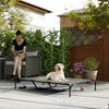 PawHut Elevated Outdoor Dog Bed, Raised Dog Bed for Large Breeds, Portable Cooling Outdoor Pet Cot with Washable Breathable Mesh, for Camping or Beach, Up to 149lbs, Grey