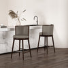 Evalyn Modern Wood Upholstered Barstool in Taupe - Set of 2 | Tabouret de bar moderne en bois et tissu Evalyn, taupe - Lot de 2