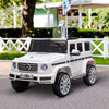 Aosom 12v Electric Car For Kids, Mercedes Benz G500 Licensed Battery Powered Kids Ride On Car With Remote Control, Music, Lights, Mp3, Suspension Wheels For 37-96 Months, White