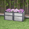 Outsunny Wooden Raised Garden Bed With Storage Doors For Vegetables Grey|Outsunny Lit De Jardin Sureleve En Bois Avec Portes De Rangement