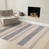 Covington Beige Grey Striped Design Rug, 5'3" x 7'7" Indoor Area Rug | Tapis Covington beige et gris a rayures, 5'3" x 7'7"