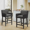 Lewis 26" Seat Height Counter Stools Set Of 2 With Upholstered Fabric And Solid Wood Legs - Charcoal | Ensemble De 2 Tabourets De Comptoir Lewis, Assise De 66 cm – Tissu Rembourre Et Pieds En Bois Massif - Charbon