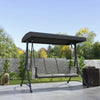 Outsunny 3 Person Outdoor Porch Swing Chair W/ Adjustable Canopy, Black|Outsunny Balancoire D'exterieur Pour 3 Personnes Avec Auvent Reglable, Noir