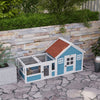 Pawhut Rabbit Hutch Outdoor, Bunny Cage Guinea Pig House Small Animals Habitat With Asphalt Roof, Ha|Pawhut Clapier D'exterieur Pour Lapin Avec Toit En Asphalte, Plateau, Poignee, Roulettes, Cage A Lap