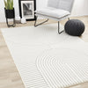 Forte White Grey Curved Arches Indoor Area Rug - 5'3" x 7'5"|Carpette Forte blanche et grise à motif d’arches courbées pour l’intérieur - 5 pi 3 po x 7 pi 5 po